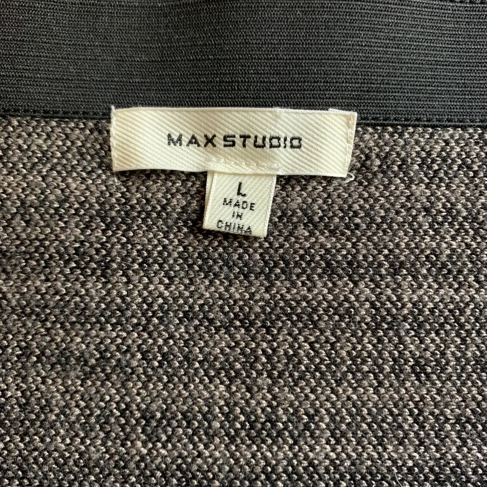 Max Studio Taupe & Black Knit A-Line Midi Skirt – Size Large – NWOT